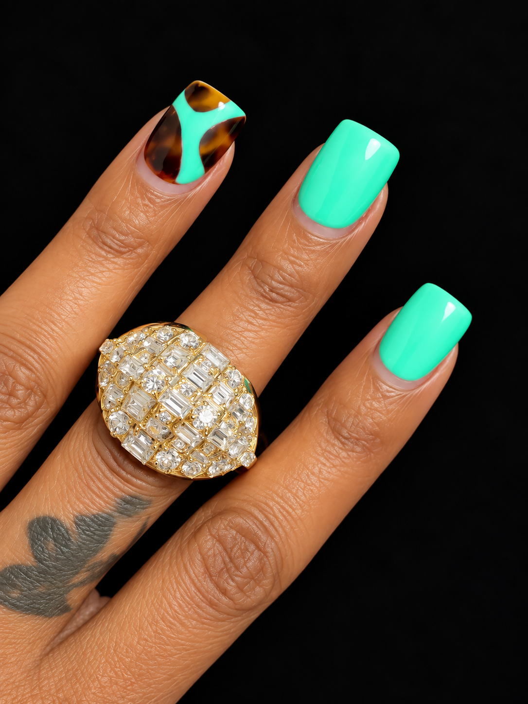 Lavish Iced Glam Statement Ring with