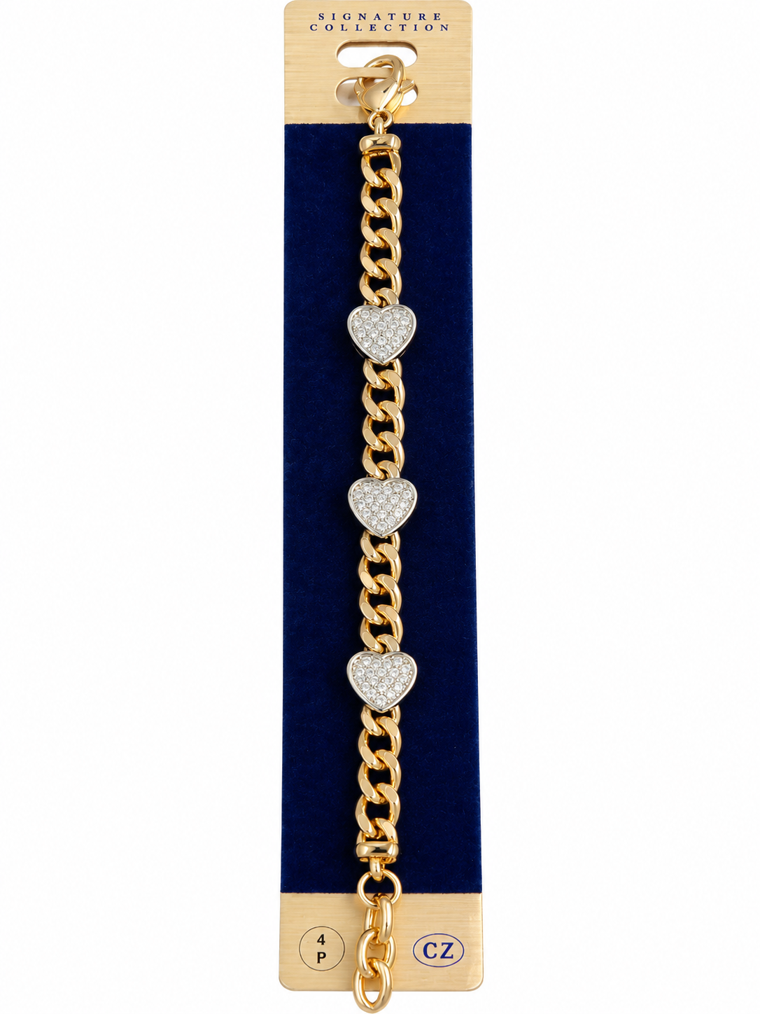 Lavish Heart of Gold Cuban Bracelet