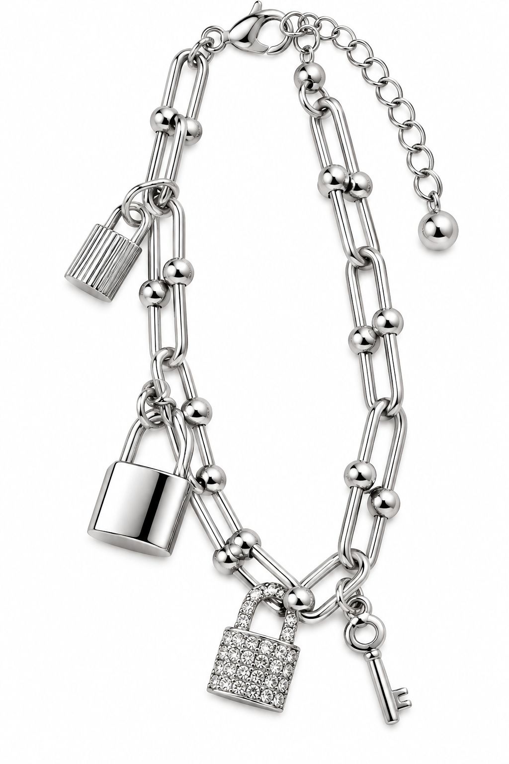 Lavish Lock & Key Charm Bracelet