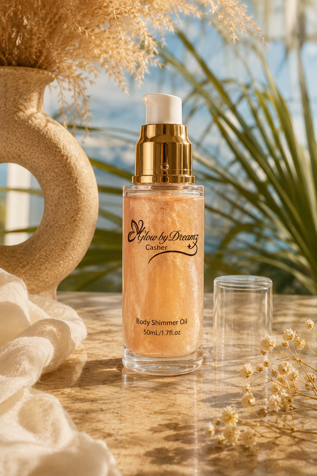 Glow by Dreamz Casher Golden Radiance Body Shimmer Oil – 50ml