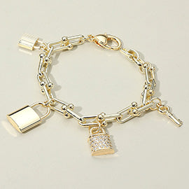Lavish Lock & Key Charm Bracelet