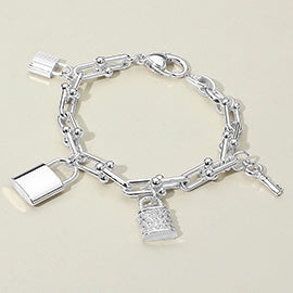 Lavish Lock & Key Charm Bracelet