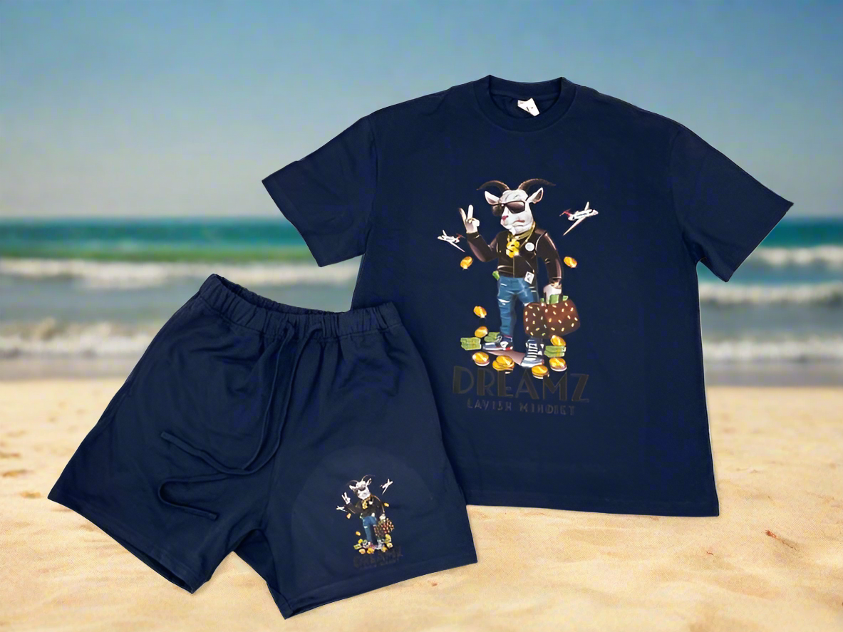 Casual Streetwear 2 Piece Shorts Set for Men